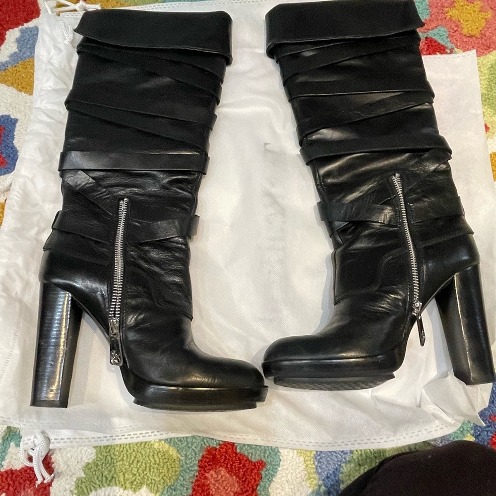 Michael Kors Black Leather Knee Boots
